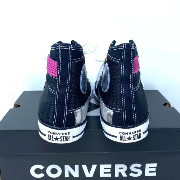 💖MEGA SALE💖Converse Men 168745C CTAS High Black Color Patches Canvas Sneakers - Picture 4 of 14